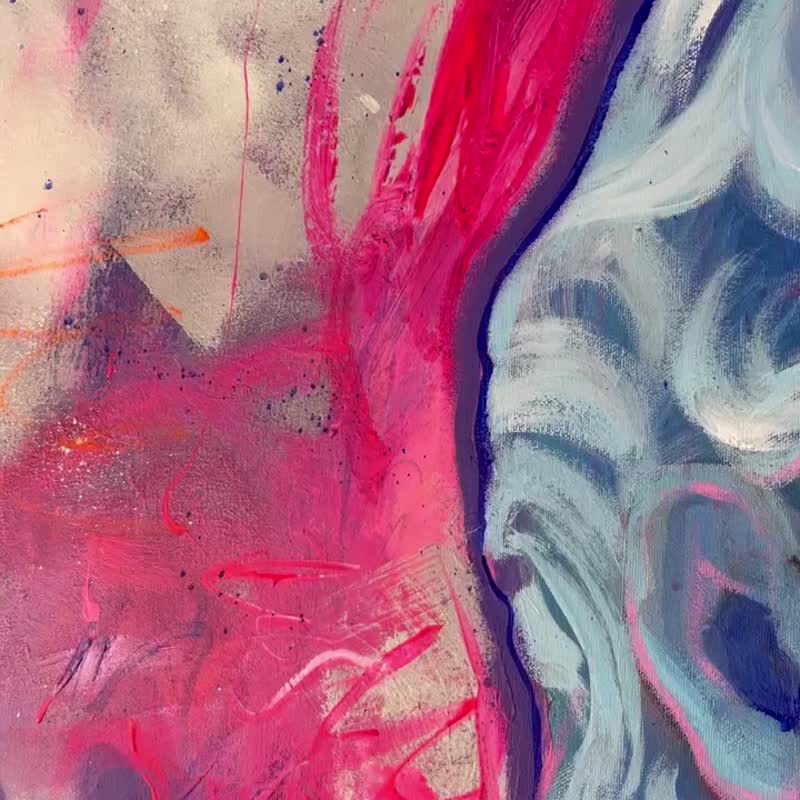 抽像大卫雕塑油画原创粉红艺术品现代雕像艺术 - 墙贴/壁贴 - 压克力 多色