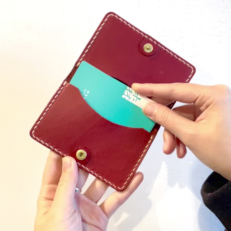 【真皮简约名片夹】欧洲植鞣牛皮/定制化刻字/多色可选 - 名片夹/名片盒 - 真皮 