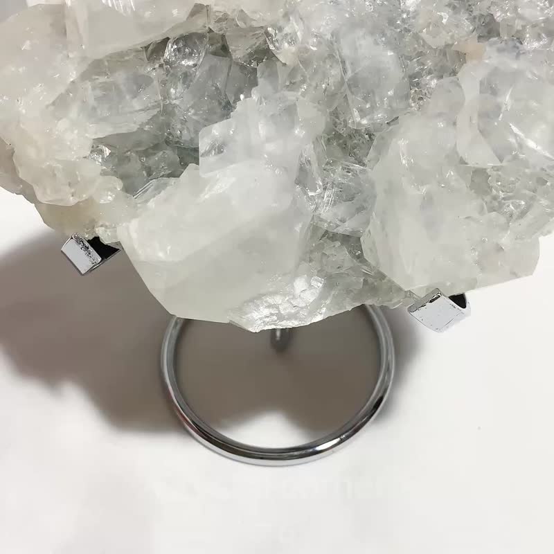 CrystalCorner隅石丨印度全钻大透彩点缀沸石与底蓝波波球共生272 - 摆饰 - 水晶 