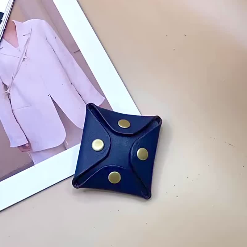 迷你方形零钱包 零钱袋 小钱包 - 零钱包 - 真皮 