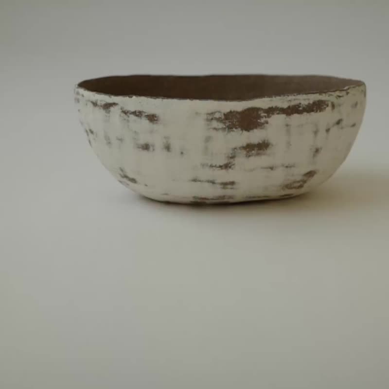 斑斑深椭盘 - 盘子/餐盘/盘架 - 陶 白色