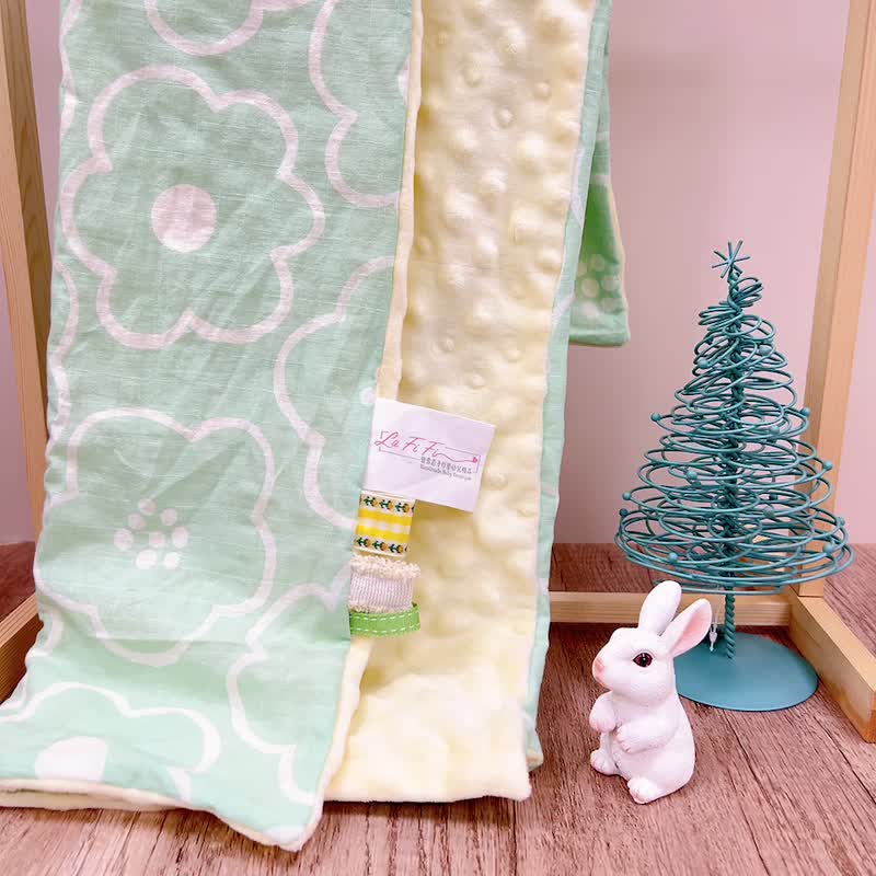 春天必备宝宝豆豆毯-夏绿地 弥月礼盒 新生儿礼物 推车毯 汽 - 婴儿床上用品 - 棉．麻 绿色