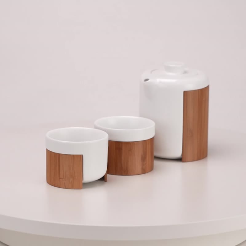 小河豚旅行泡茶组│旅行外出携带超方便│毕业礼物 - 茶具/茶杯 - 瓷 白色