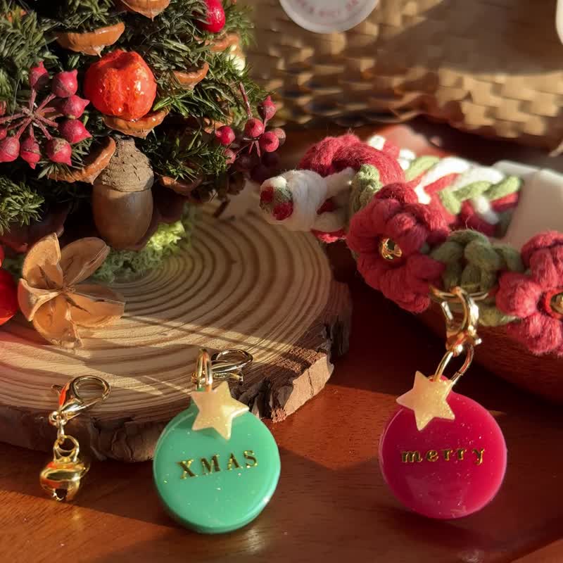 圣诞星愿 | 定制手作 宠物项圈&名牌 期间限定优惠组 - 项圈/牵绳 - 棉．麻 