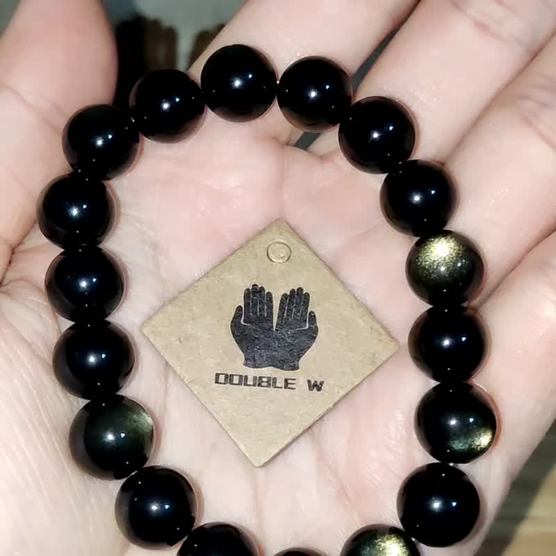 【订制品】双眼 金曜石 墨西哥 6-20mm手串  天然水晶 - 手链/手环 - 水晶 黑色