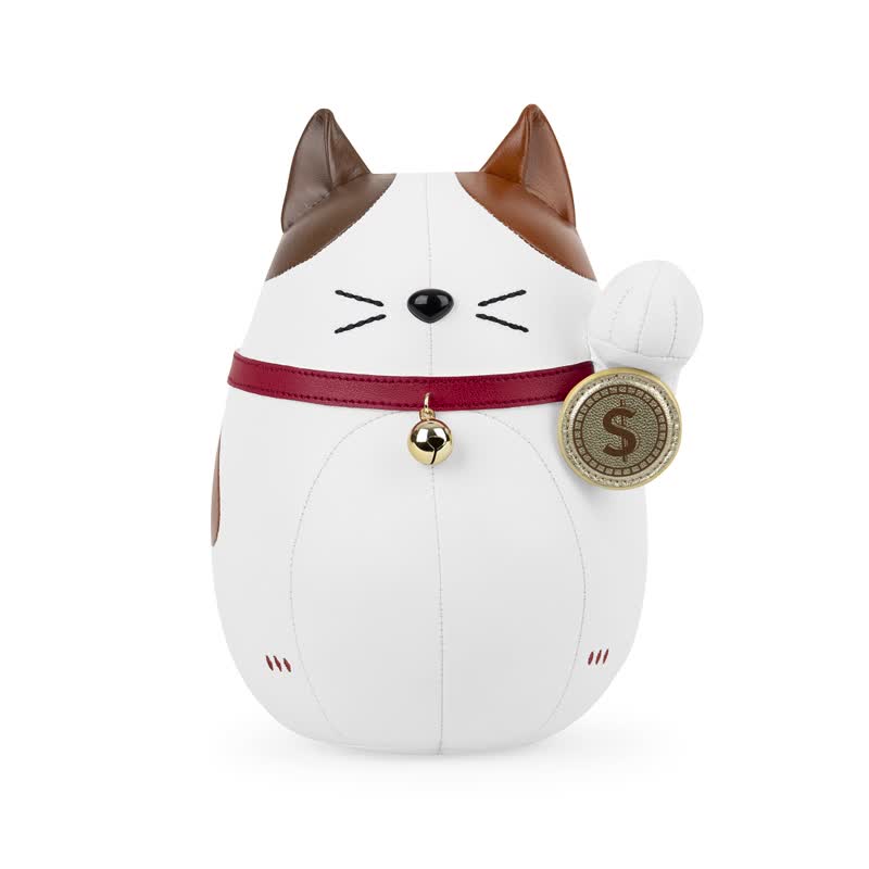 【书挡】招财猫 Lucky Cat-Fu 富猫 皮革动物摆饰 - 摆饰 - 人造皮革 多色