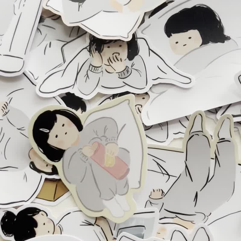 吴郁小姐防水贴纸 电脑贴纸 行李贴纸【多款可单选】 - 贴纸 - 防水材质 白色