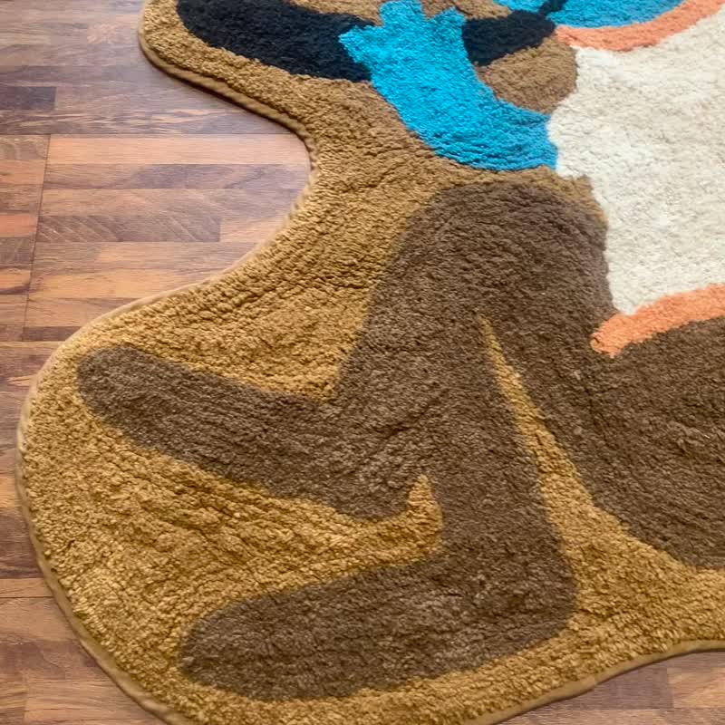 【现货热卖】R4T X OneLineWork 联名款 守护精灵KOKOPELLI 地垫 - 地垫/地毯 - 棉．麻 咖啡色