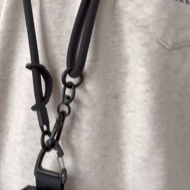 sobag轻便迷你挂脖耳机包男街潮中性防泼水尼龙布斜挎零钱小卡包 - 其他 - 尼龙 黑色