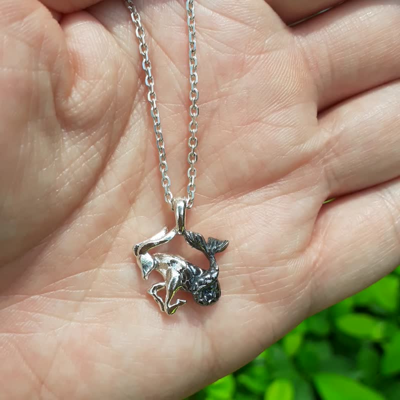 十二星座系列--摩羯座山羊座银项链 - 项链 - 纯银 灰色