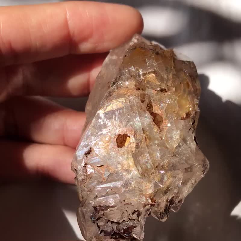 黄泥骸骨 黄泥 骨干 寺庙水晶 闪灵钻 水晶 天然矿物晶 矿石标本 - 摆饰 - 水晶 透明