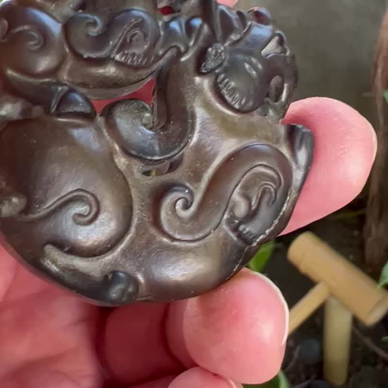 古玉 双龙玉佩 老玉 白玉 早期收藏 Jade 高古玉 47克 #山奇艺术 - 吊饰 - 玉石 咖啡色