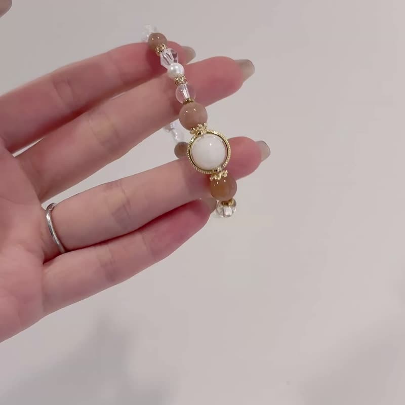 Mimis设计款暮色沙滩  胎毛水晶手链 双圈设计 - 婴儿饰品 - 水晶 