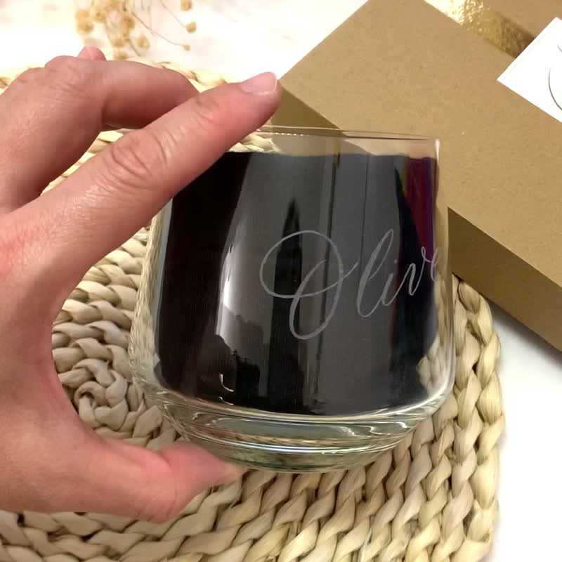 【客制】威士己 酒杯 刻字 定制 390ml 礼盒包装  定制化 送礼 - 酒杯/酒器 - 玻璃 透明