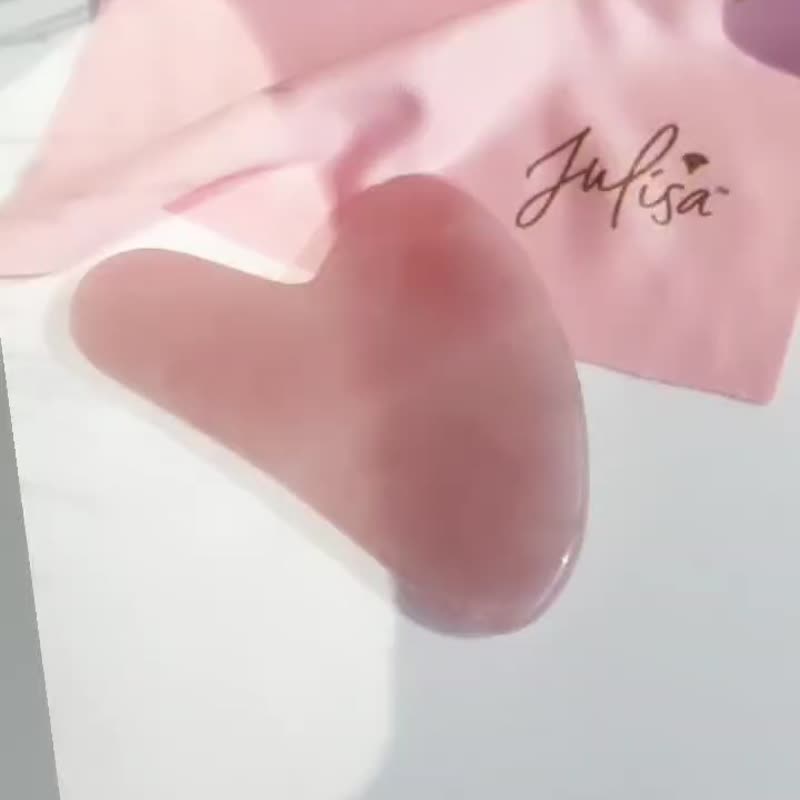 脸部刮痧板玫瑰晶 +玫瑰玻璃肌精华油 澳洲JULISA有机 在家保养 - 身体护肤/按摩油 - 宝石 粉红色