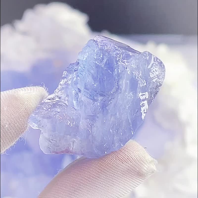 梦幻天空蓝 萤石 渐变紫 靛色 蓝萤石 能量 原石 原矿 舒压 放松 - 摆饰 - 半宝石 蓝色
