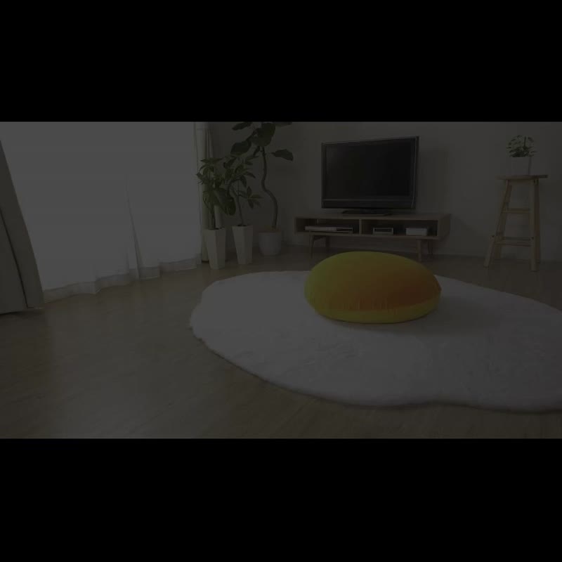 【CELLUTANE】荷包蛋地毯 蛋黄抱枕 日本授权贩售 - 地垫/地毯 - 其他材质 白色