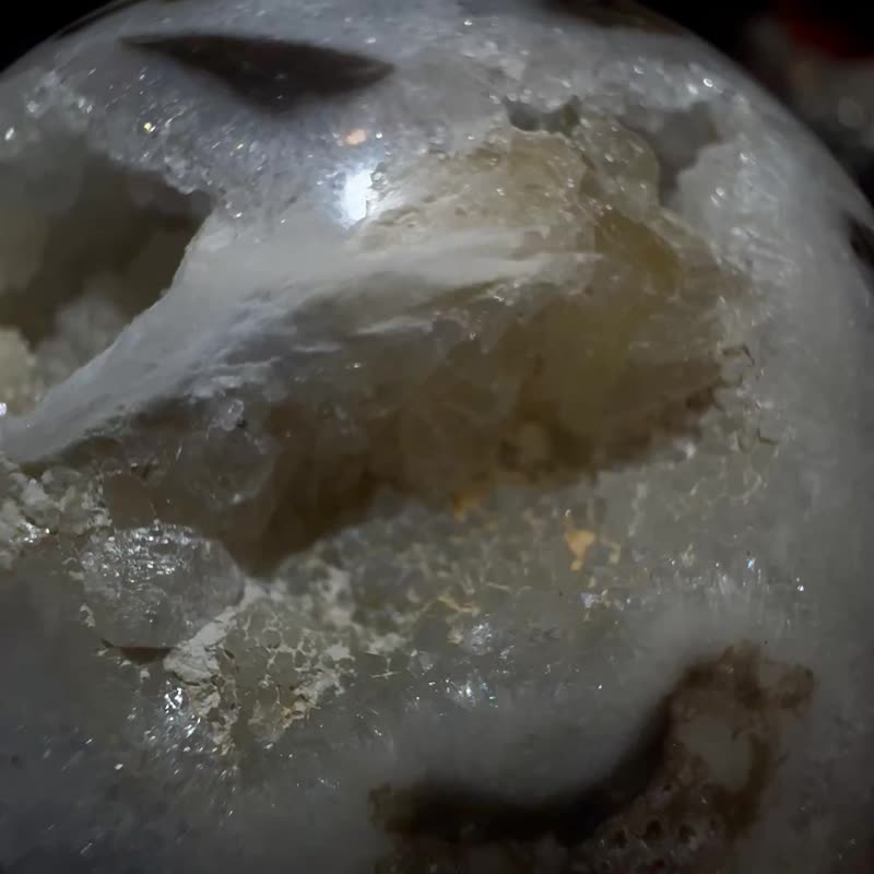 闪烁。锌闪矿 水晶球 好运 水晶 摆件 办公室小物 水晶消磁 - 摆饰 - 水晶 白色