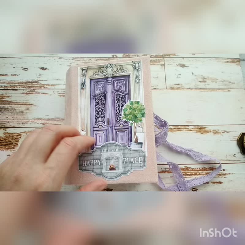 Homemade junk journal Home sweet home journal handmade house junk book recipe - 笔记本/手帐 - 纸 粉红色