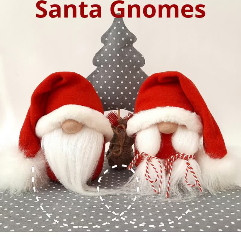 Winter Gnome, Santa Gnome, Christmas Gnomes, Norwegian Christmas Decorations - 玩偶/公仔 - 其他材质 红色