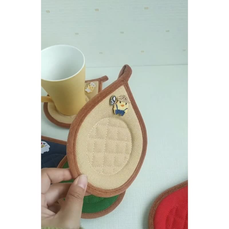 杯垫-  动物园系列 5种选择  杯垫自选颜色图案搭配 - 厨房用具 - 聚酯纤维 多色