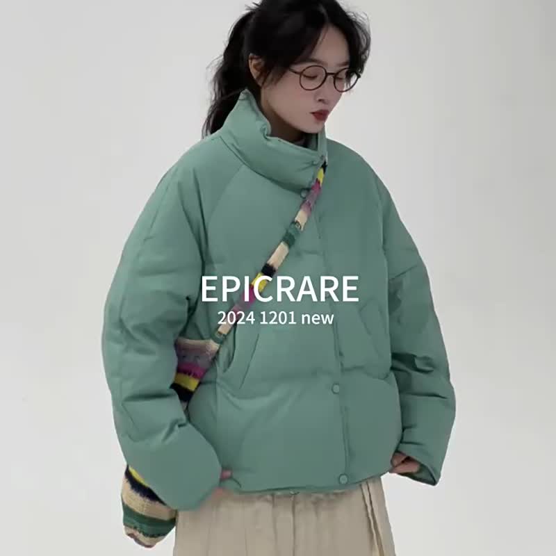 8顏色 冬日暖團子 糖果色90白鴨絨羽絨服 立領冬季保暖外套 - 女装休闲/机能外套 - 其他人造纤维 紫色