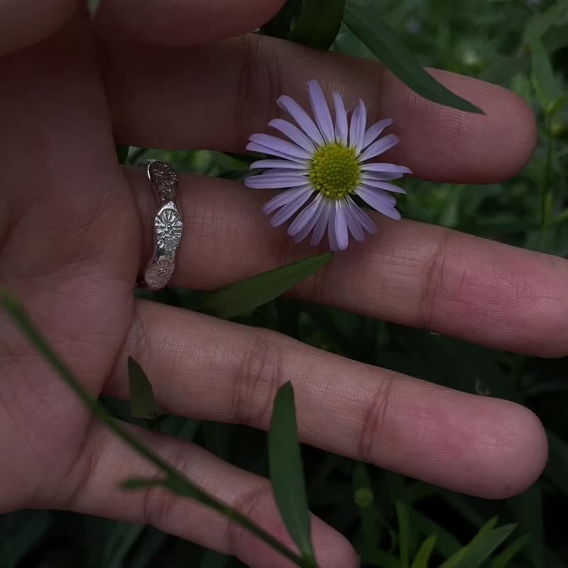 海边的花园-珊瑚石 纯银戒指 - 戒指 - 纯银 银色