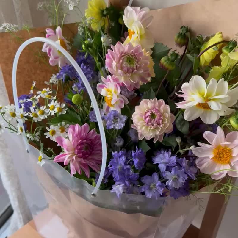 季节性大理花鲜花花束 - 植栽 - 植物．花 多色