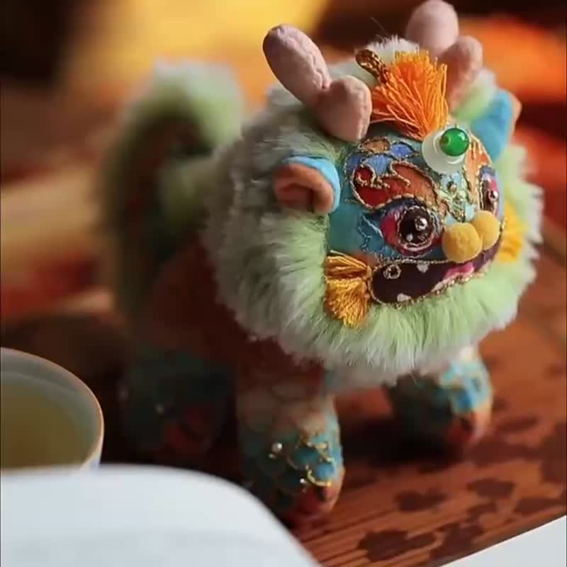 刺绣手工diy材料包水麒麟布艺玩偶摆件瑞兽香囊挂件吉祥物 - 编织/刺绣/羊毛毡/裁缝 - 棉 