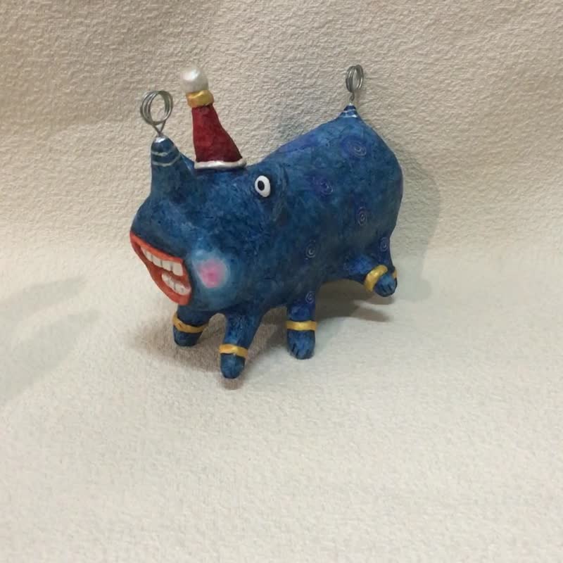 A photo & note clipping handcraft doll / Mr. Baku - 摆饰 - 环保材料 蓝色