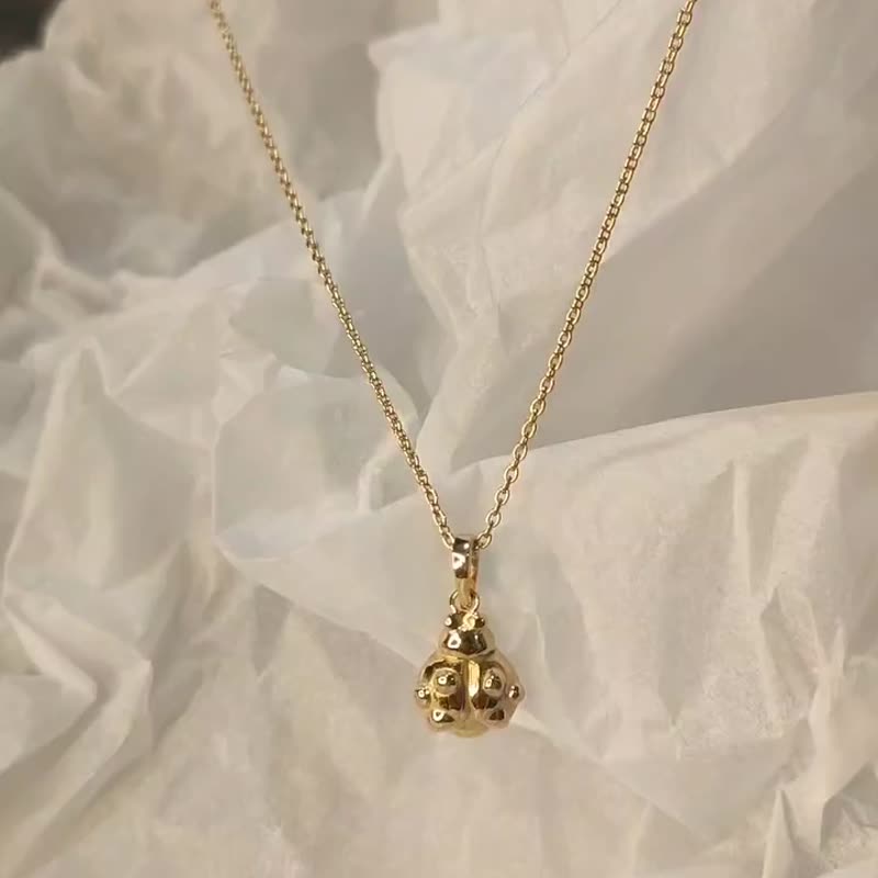 瓢虫 925 纯银项链 - 项链 - 纯银 金色