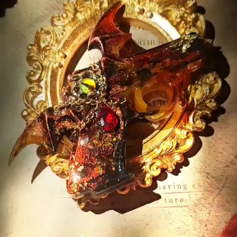 怪物塗鴉之槍械塗裝系列-手工滴膠流沙吊飾 - 吊饰 - 树脂 红色