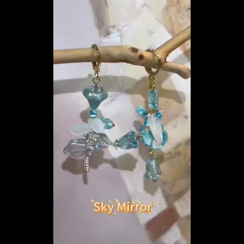 原創設計 花朵耳飾 串珠耳環 手作耳環 捷克珠耳飾 - 耳环/耳夹 - 玻璃 多色