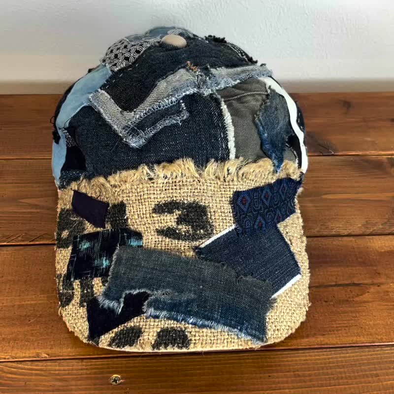 褴褛拼贴帽子 cap-033 - 帽子 - 棉．麻 
