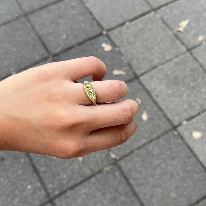 黄铜 剑兰封蜡戒 - 戒指 - 铜/黄铜 金色