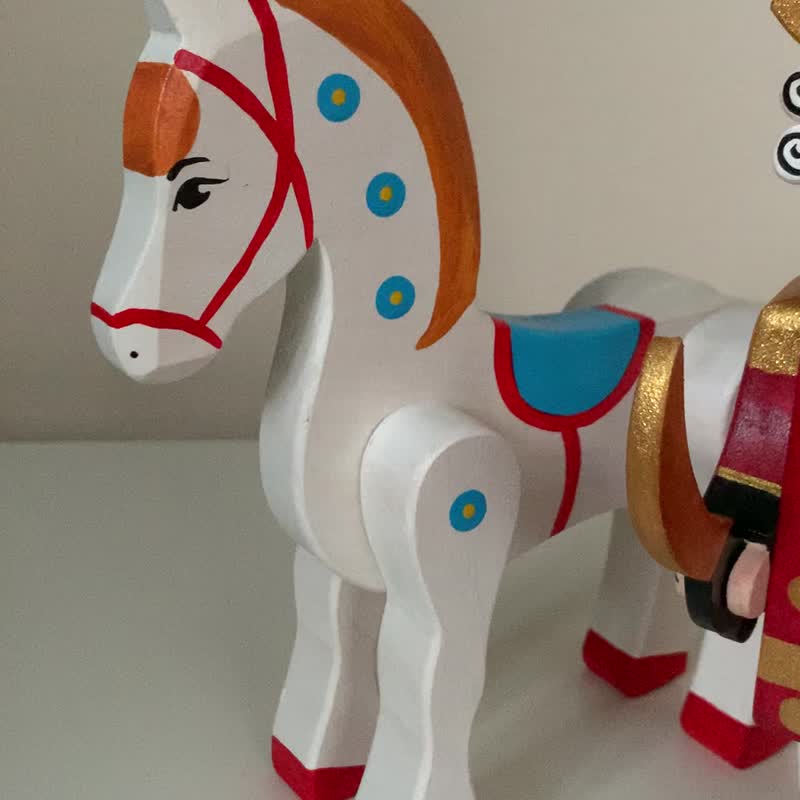Wooden Nutcracker with Horse- the Best Christmas Gift, Toy&Decor - 玩具/玩偶 - 木头 多色