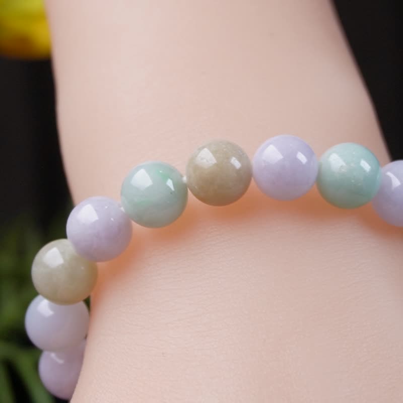 【好运连连】多彩翡翠手珠手链 | 天然缅甸玉A货翡翠 | 送礼 - 手链/手环 - 玉石 多色