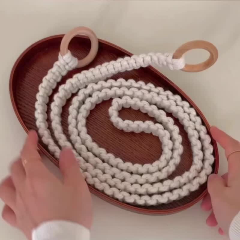 Macrame 手工 编织 瑜珈垫束带 滑板背带  编织带 瑜珈配件 - 摆饰 - 棉 白色