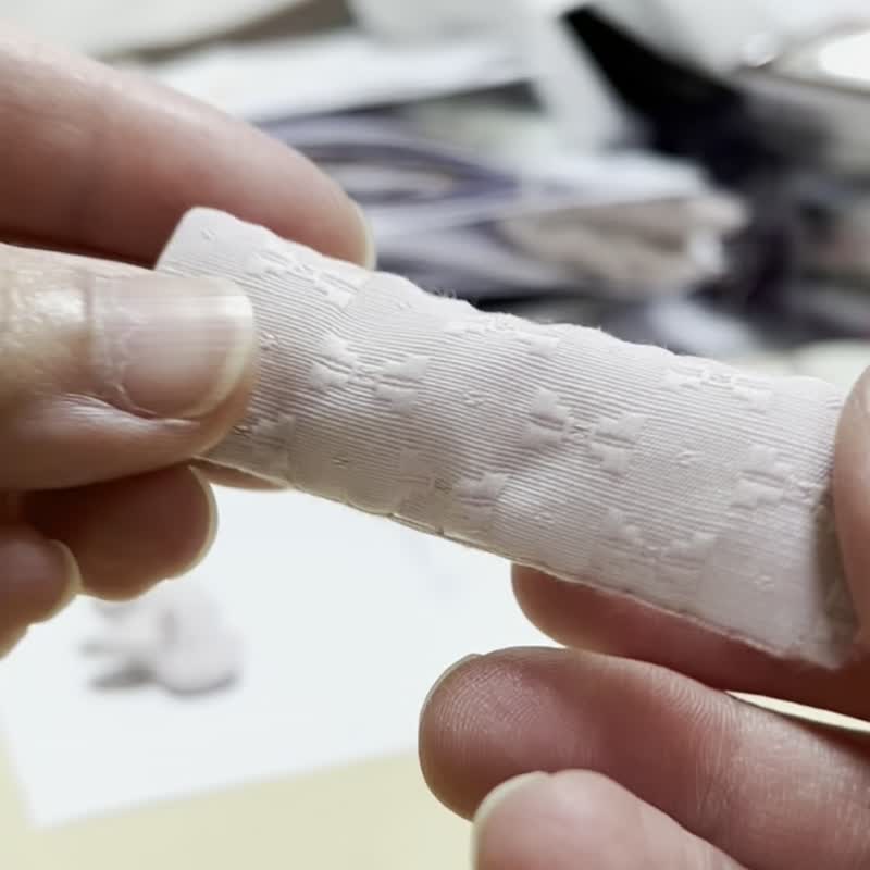 发夹/粉红蝴蝶结缇花布 手作 发饰 - 发饰 - 聚酯纤维 粉红色