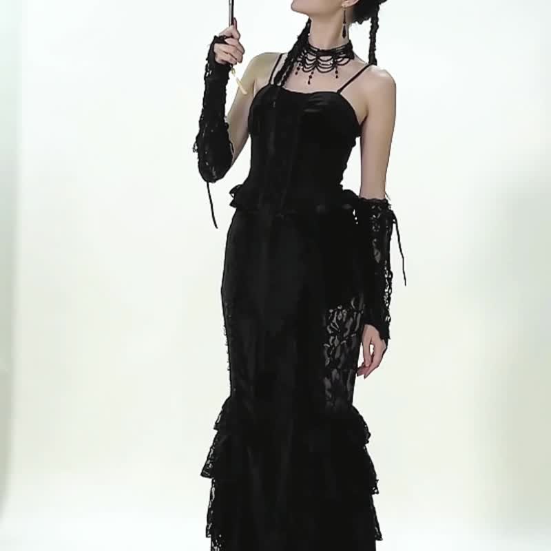 立体人造花雕花蕾丝花边折叠阳伞哥德萝莉DARK IN LOVE台湾AUM015 - 雨伞/雨衣 - 聚酯纤维 