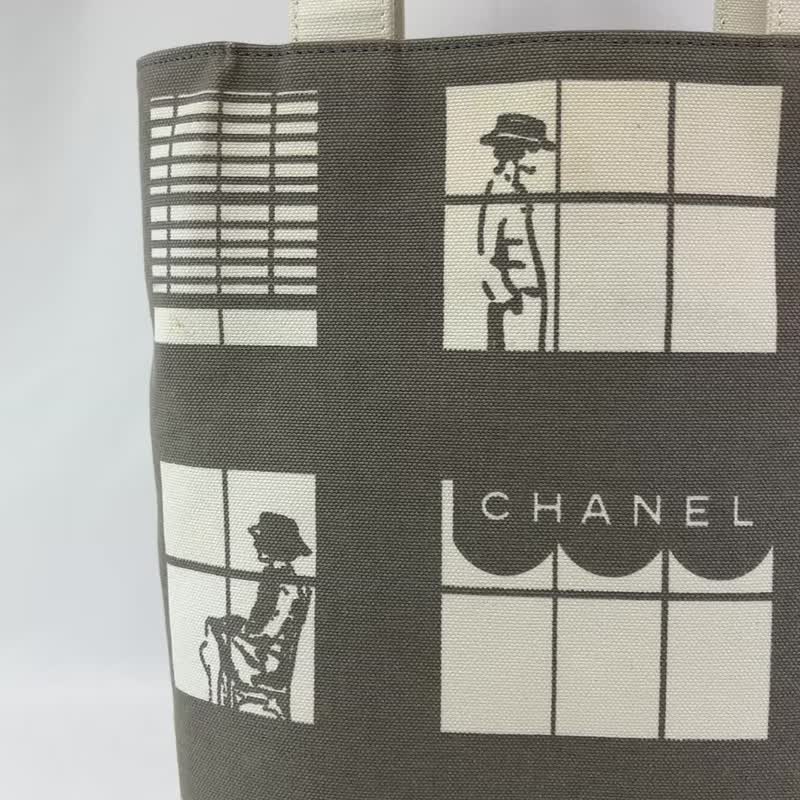 正品 CHANEL 香奈儿 Windows Line 帆布托特包 灰色 二手 - 手提包/手提袋 - 棉 灰色