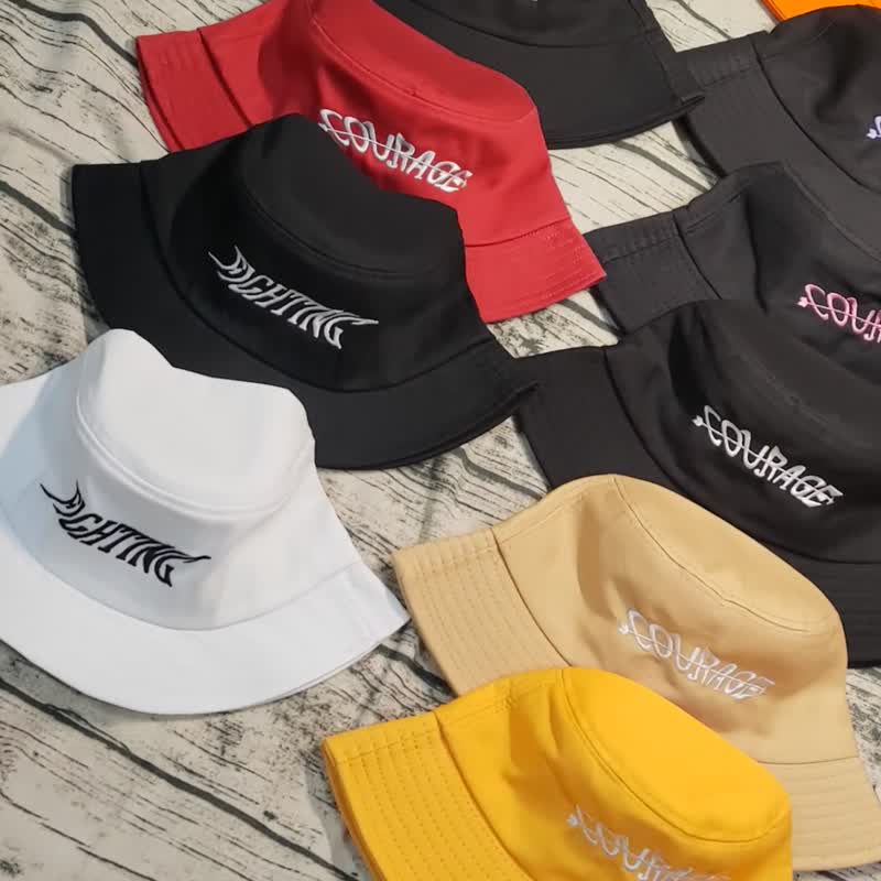 Believe刺绣渔夫帽白字 - 帽子 - 棉．麻 