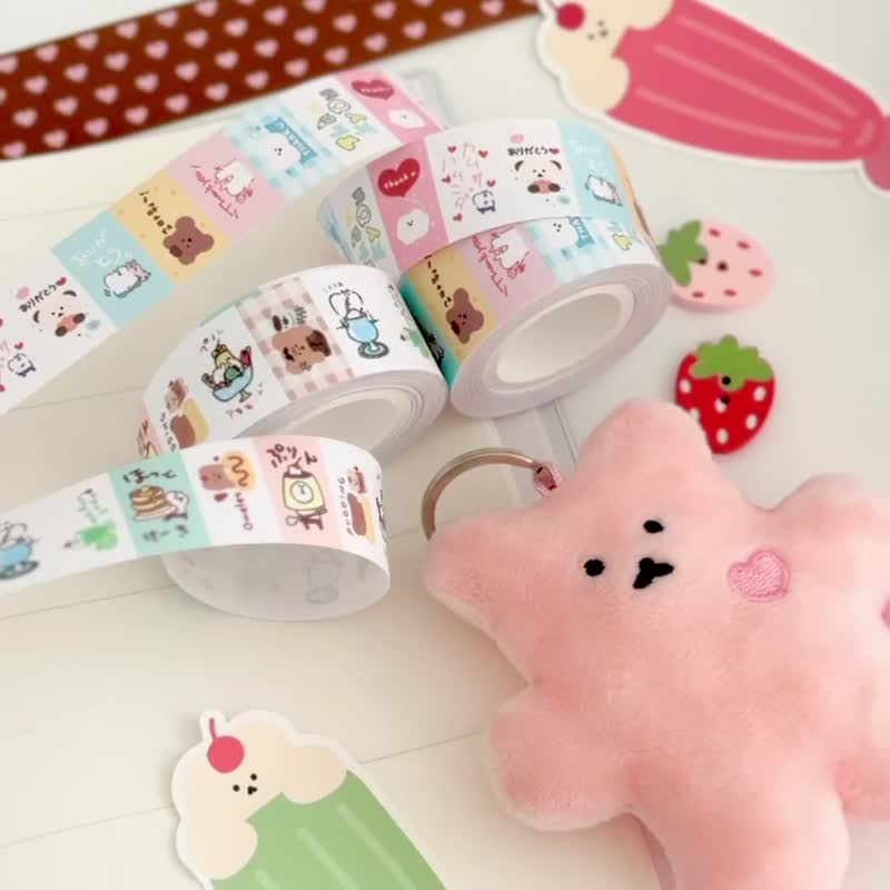 【Pinkoi 独家预购】spica の 庭 X Chanibear 联名款标签贴纸 - 吃茶店 - 贴纸 - 纸 