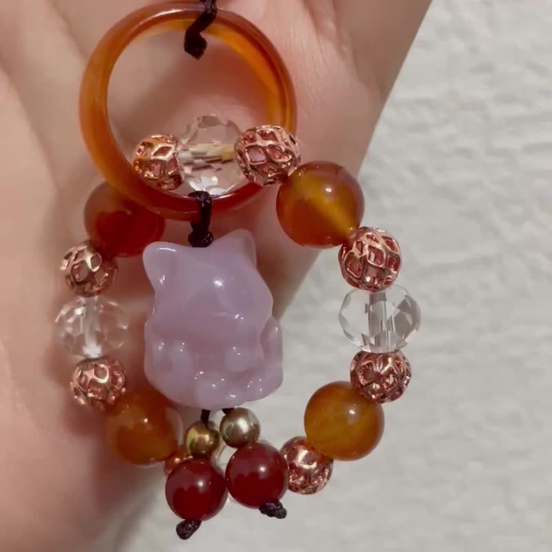 灵狐结界 静心冥想【盐源玛瑙九尾守护吊饰】客保留 勿下单 - 吊饰 - 水晶 多色