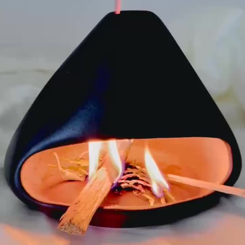 【Rose Tree】本质净化。药草燃烧薰香组合。薰香炉与药草包 - 香薰/精油/线香 - 其他材质 咖啡色