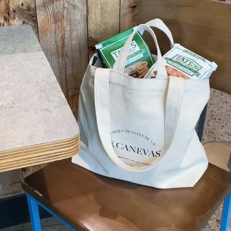 韩国 The Ally | CLAIR ECO BAG | 帆布袋 | 黑色 | 环保袋 单肩 - 手提包/手提袋 - 棉 黑色