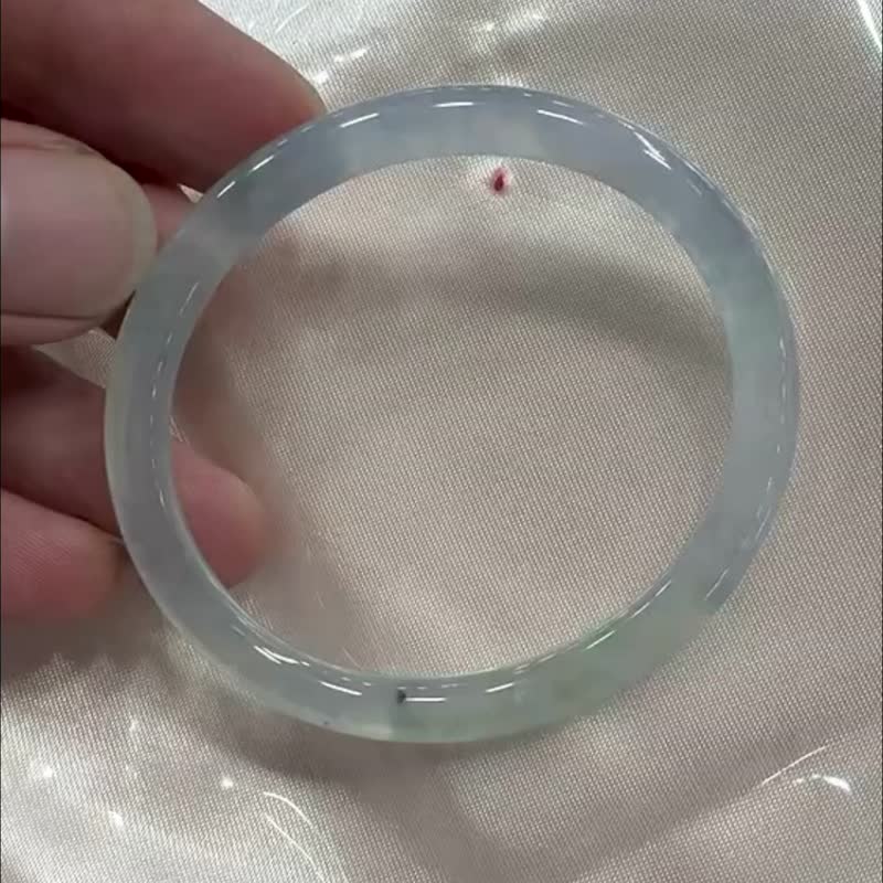 冰种翡翠天然翡翠玉镯A玉手镯 玉鈪 • 高冰种紫蓝翡翠贵妃镯 - 手链/手环 - 玉石 紫色