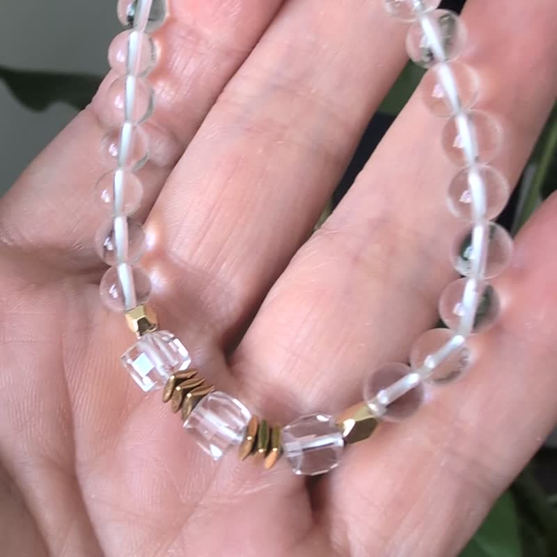 7A 级净体方糖白水晶手串 - 手链/手环 - 水晶 透明