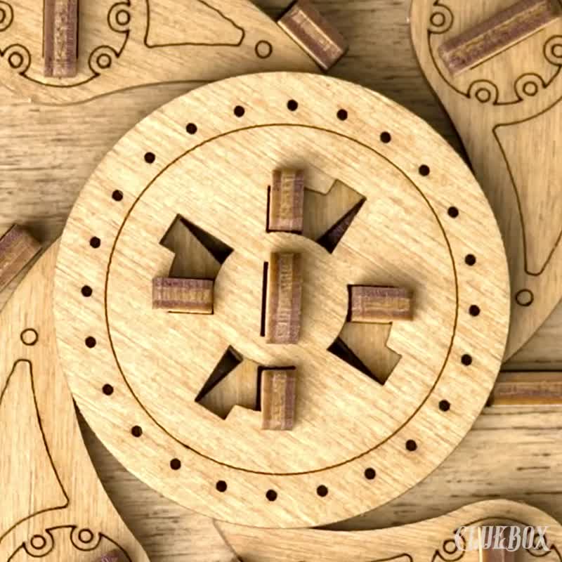 德国益智机关盒/尼莫船长的鹦鹉螺号 - 桌游/玩具 - 木头 