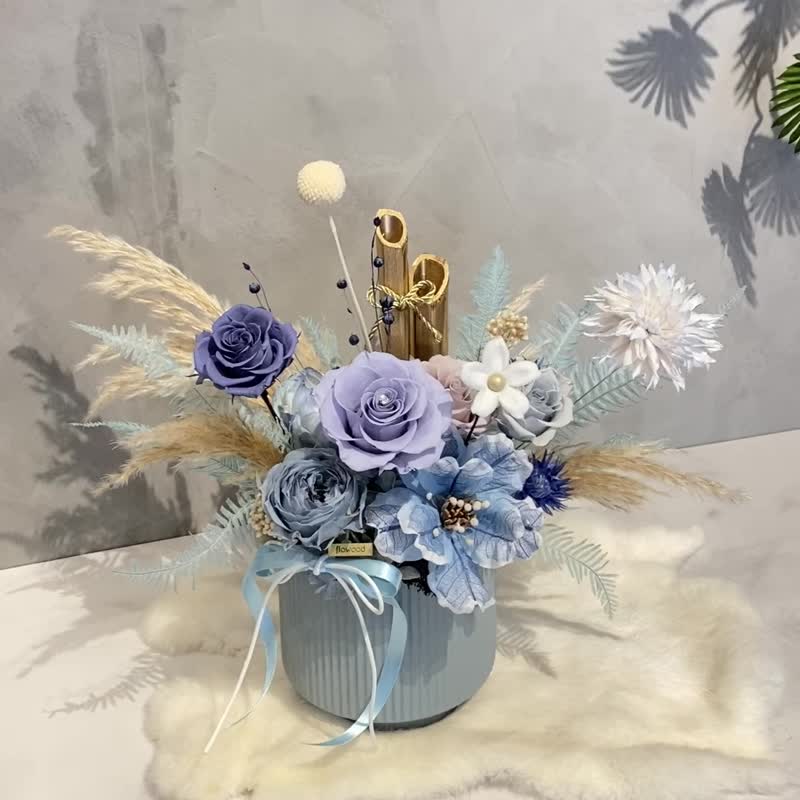开幕 新居落成 永生花 莫兰迪蓝 (限台中) - 干燥花/捧花 - 植物．花 蓝色